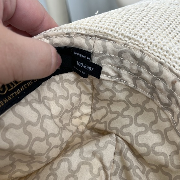 Goorin Bros Cream Woven Hat Leather Band - Picture 8 of 9